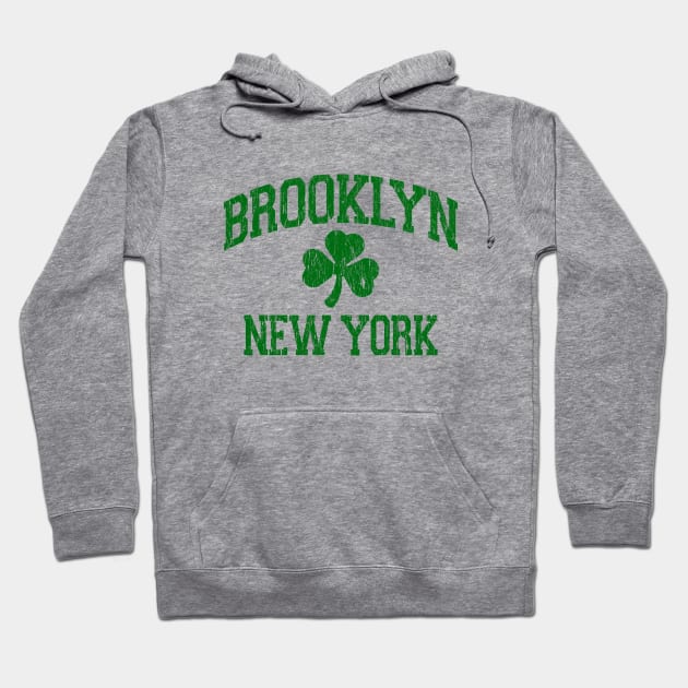 Brooklyn NY Distressed St. Patrick's Hoodie by FireflyCreative